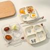 Square Plastic Divided Dinner Plate Portion Control Food Plate Stackable Salad Plate 4 Compartments Fat Reducing Plate