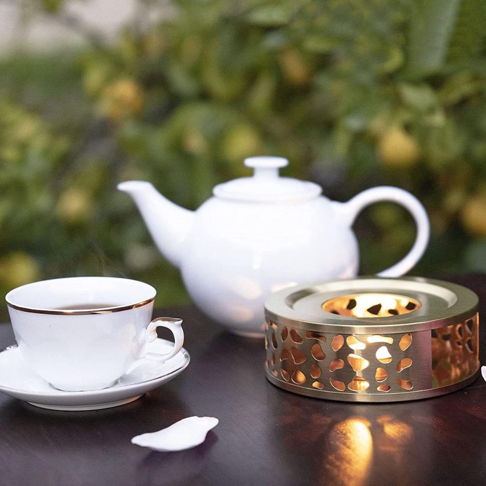 Outdoor Teaware Stand Stainless Steel Portable Teapot Warmer Trivet Heating Base Coffee Heater