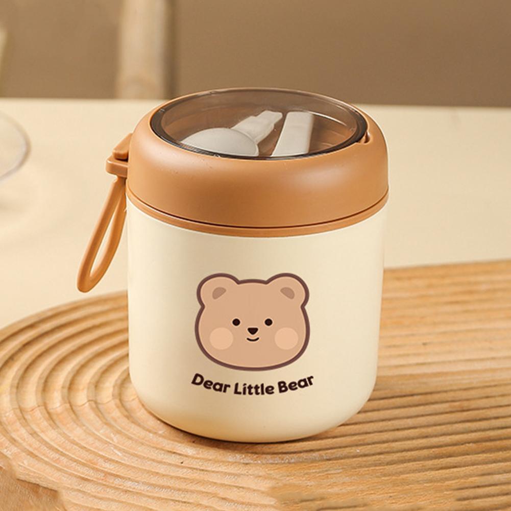 Коробка для обеда из нержавеющей стали, милый медведь, герметичный контейнер для еды, термочашка для офиса, на открытом воздухе, для горячей или холодной еды