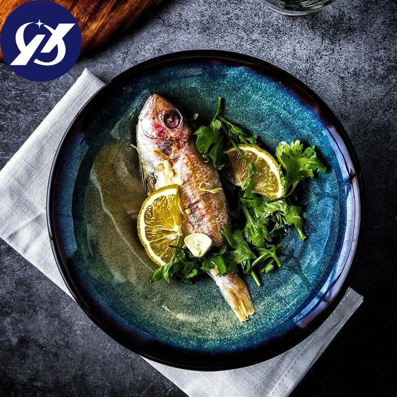 Японская печь для смены миски для лапши рамэн, бытовая под глазурованной кухонной посудой, миска для салата, супа, большая миска для риса, набор столовой посуды