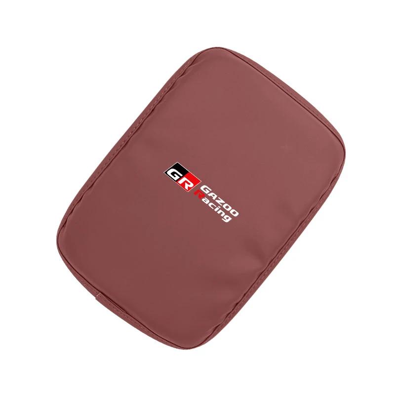 Горячие Для Toyota Для Toyota 2026 Новые Колпаки на Колеса Автомобильный Коврик на Подлокотник Центральная Консоль Кожаная Защитная Подушка Для Toyota Gazoo Racing TR