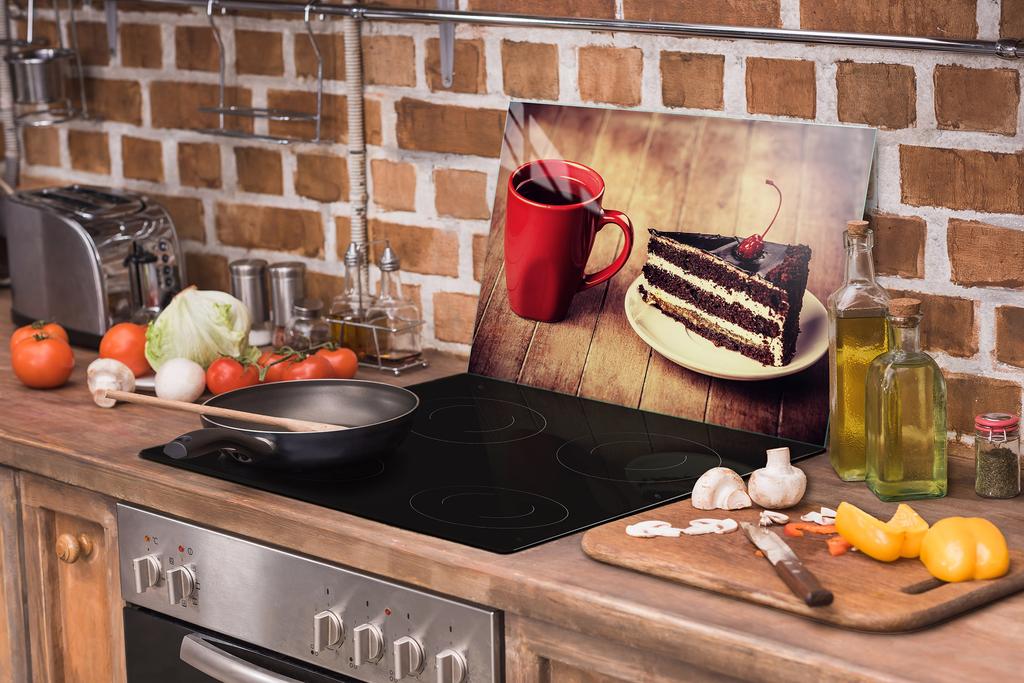 Glass stovetop protector 70x52 Coffee