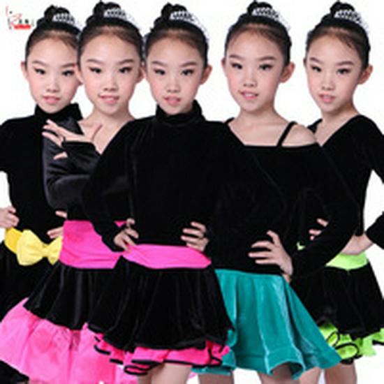 Children's Autumn Cotton Dance Costume: Short Sleeve Performance & Practice Attire for Girls.