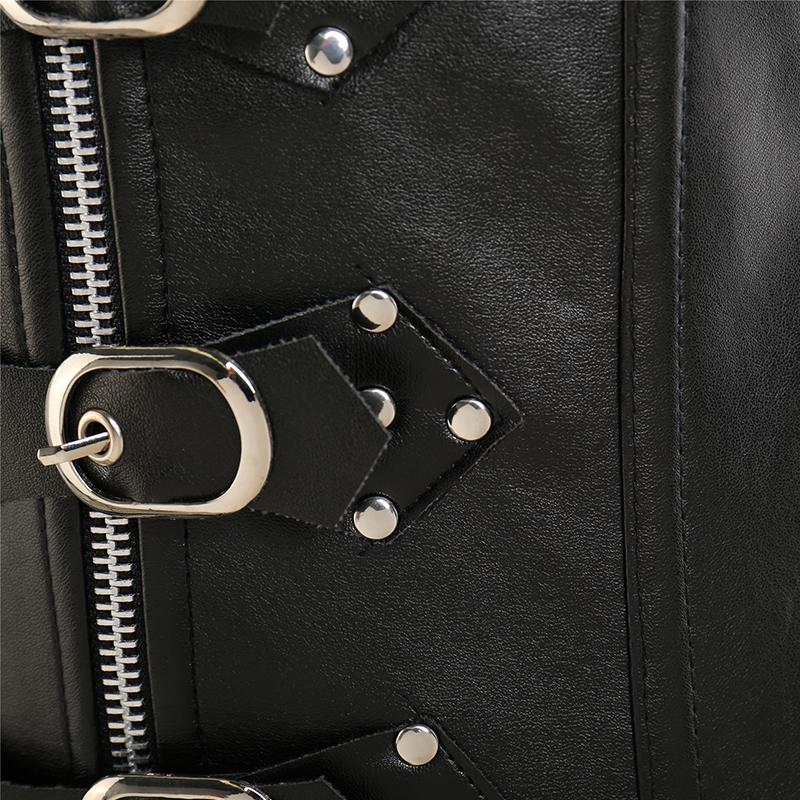 Женский эротический корсет из искусственной кожи с металлической фурнитурой