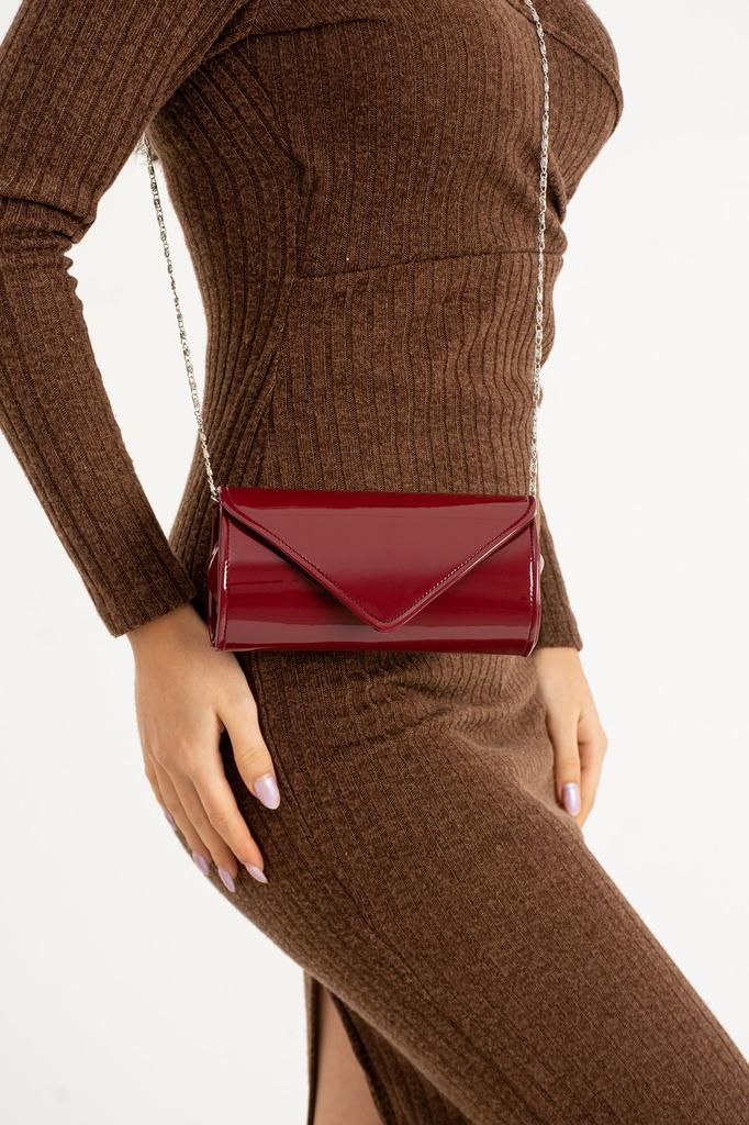 Women's Stylish and Useful Evening Dress Bag Claret Red Mini Size Evening Dress Bag Portfolio Bag Clutch Bag