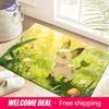 Anime Style Grass Cat Creature Print Doormat Non-Slip Absorbent Floor Mat for Indoor Entrance Home Decor