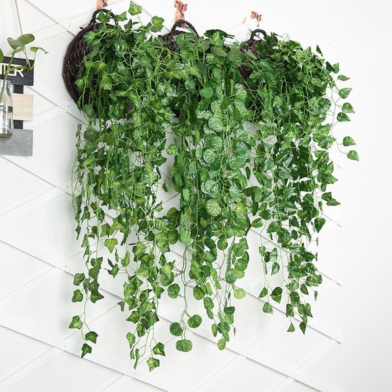 1 шт., искусственные растения, лозы, настенные висячие листья ротанга, ветки, домашний декор, пластиковые искусственные шелковые листья, растение плющ, открытый сад, свадебное украшение