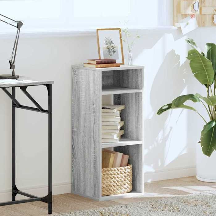 VidaXL Bibliothèque sonoma gris 34x31x80 cm bois d'ingénierie, armoire de rangement, étagère de rangement, unité de 860279