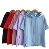 Oversize 4XL свободные толстовки женские хлопковые толстовки летние короткие рукава тонкие футболки женские повседневные пуловеры топы верхняя одежда