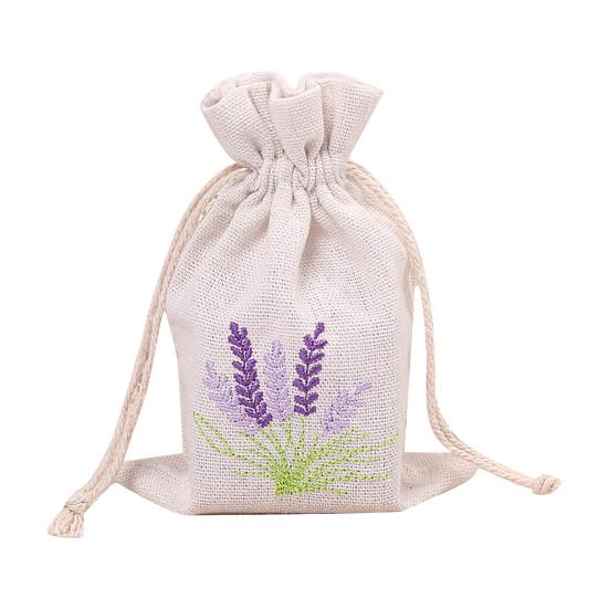 12 шт., сумки с вышивкой лаванды, пустые сумки для хранения с завязками, износостойкие, широко используемые сумки для хранения конфет и ювелирных изделий