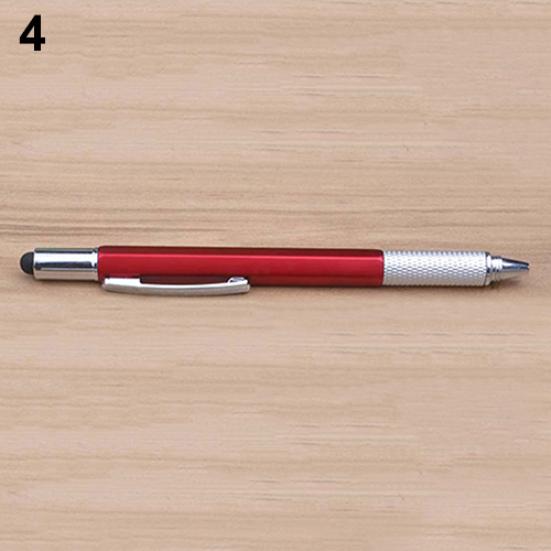 6 в 1 многофункциональная шариковая ручка стилус пузырьковый уровень линейка отвертка инструмент