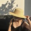 Шляпа-канотье с широкими полями 7 см для женщин и мужчин, элегантная, простая, летняя, с плоским верхом, для прогулок, солнцезащитная, пляжная, для отпуска, защита от УФ, панама