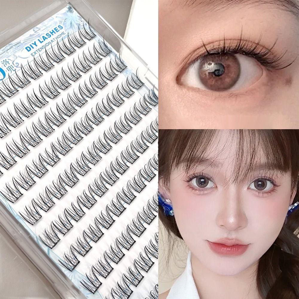 120 шт. Не нужно клея Самоклеящиеся пучки ресниц Индивидуальные ресницы в стиле «птичье крыло» для макияжа глаз