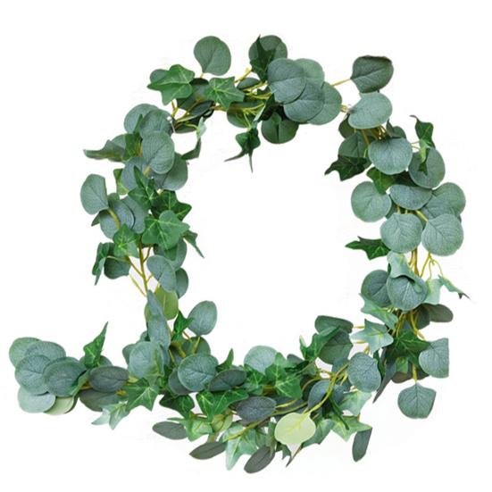 Искусственный эвкалиптовый венок озеленения растений лозы для домашнего свадебного декора сада