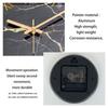 1 шт. 12-дюймовые настенные часы из закаленного стекла, современные простые настенные часы с текстурой черного мрамора и дизайном с золотыми римскими цифрами, бесшумные часы для дома