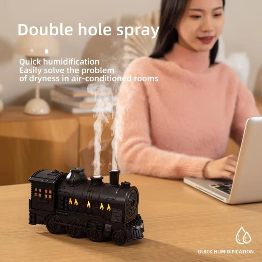 Cool Mist Train Shape Diffuser LED Light Air Humidifier Creative Essential Oil Diffuser  Relaxation