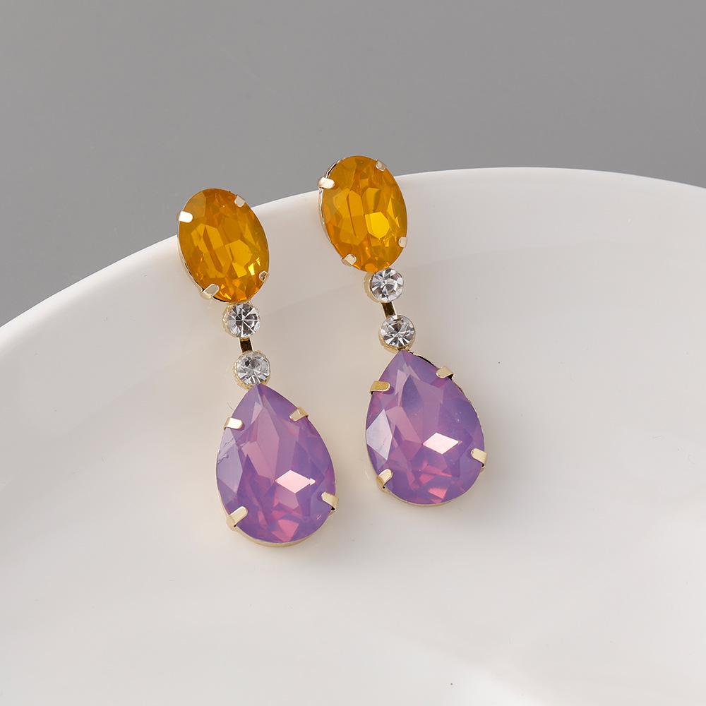 Pinkdudu Модные красочные серьги-капли со стразами, новые блестящие висячие серьги с каплями воды для женщин, ювелирные изделия, подарки PD1834