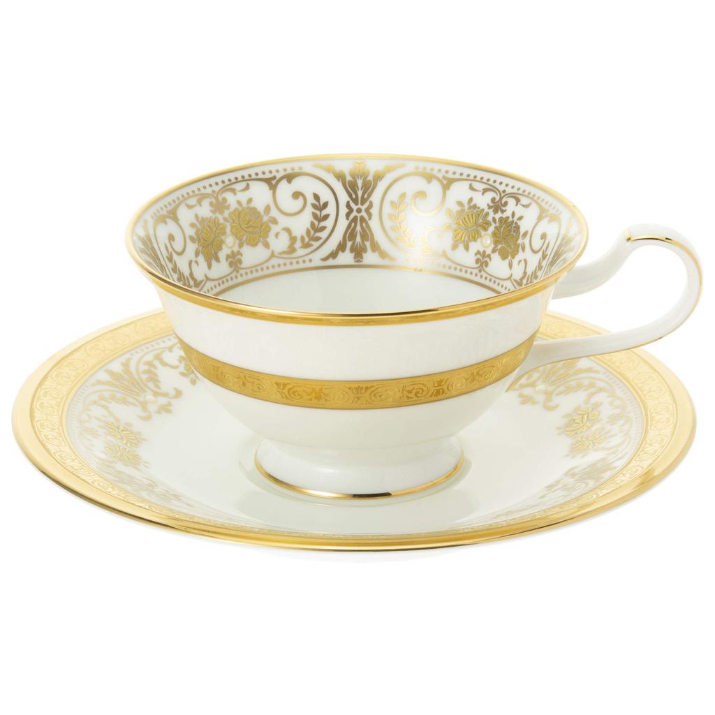Noritake Cup Saucer 220cc Georgian Palace 2 Bone China & (Pair Set) (Coffee Tea) P59587/4858