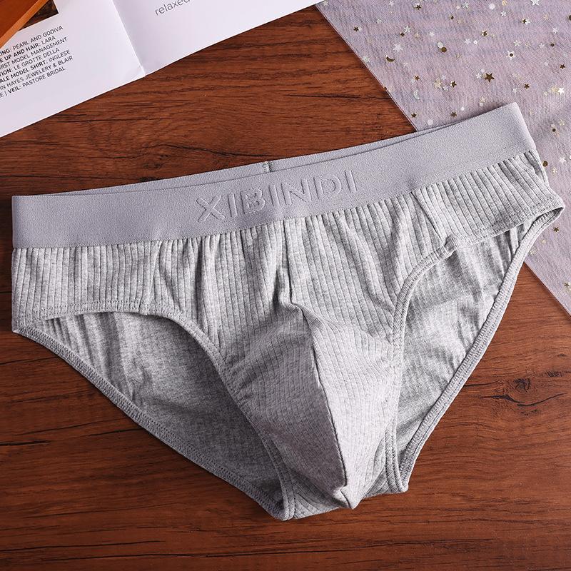 Мужское нижнее белье из чистого хлопка, дышащие трусы-треугольники, молодежные мужские трусы U-образной формы, сексуальные однотонные простые шорты