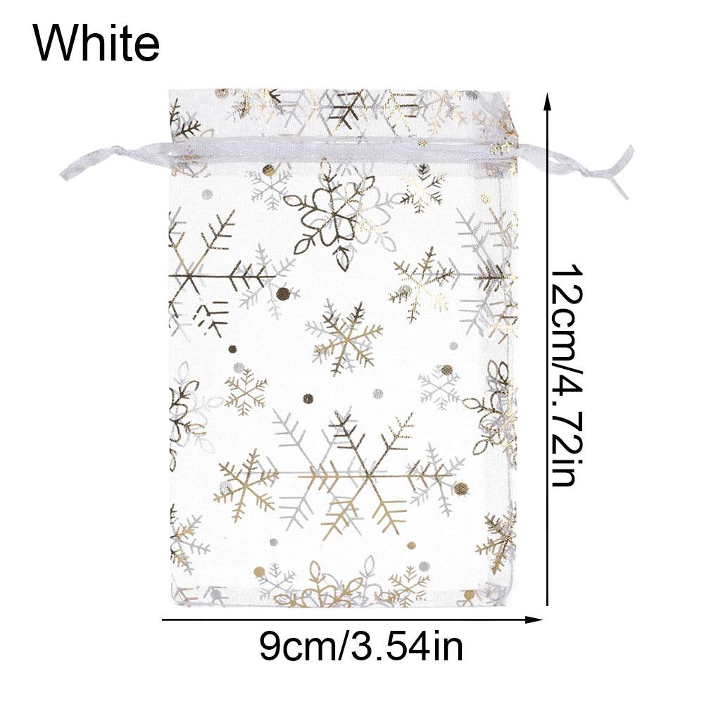 Strap Snowflake Design Organza Bags Drawstring Candy Pouch Gift Pouches Jewelry Packaging Bags