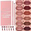 6-цветный бархатный матовый карандаш для губ, набор помад, водостойкая антипригарная помада, розово-красный оттенок для губ, нюдовый коричневый карандаш для губ
