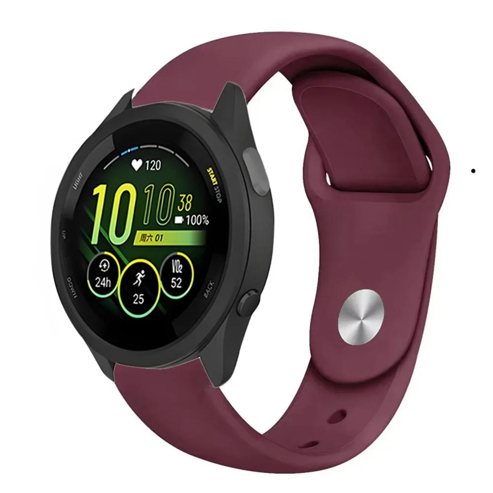 Силиконовый ремешок 18 мм 20 мм 22 мм для Garmin Forerunner 55 165 645 965 255/265 245 Music Sport Браслет Garmin Forerunner 265S Ремешок