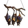 Halloween Colorful Bat Hanging Decoration Stained Glass 2D Flat Acrylic Witch Hat Suncatcher Indoor Outdoor Wall Window Hanging Sign Ornament