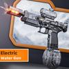 New  Electric Water Gun With Light Sprays Flame Effect Continuously High-pressure High-speed Powerful Outdoor Water Gun Toys USB