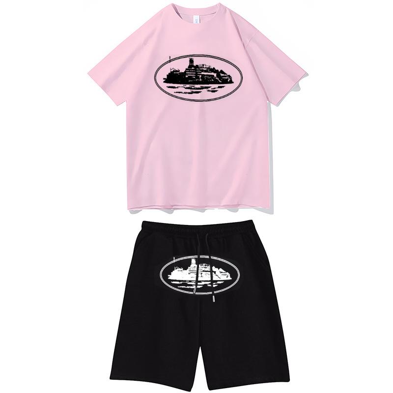 Cross-border T-shirts, pullovers, European and American Alcatraz Island unisex sweatshirts and sweatpants sets, street hip-hop outfits