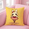 Cute Rabbit Dresses Art Cushion Cover Pillowcase Short Plush Invisible zipper Room Sofa Cushion Cover
