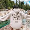 Faith Over Fear Christian Hoodie Christian Sweatshirt Jesus Trendy Hoodie Bible Verse Shirt Unisex Aesthetic Clothes