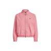 Polo Solid Color Zip Long Sleeve Jacket Women Jackets Pink 211794216-012
