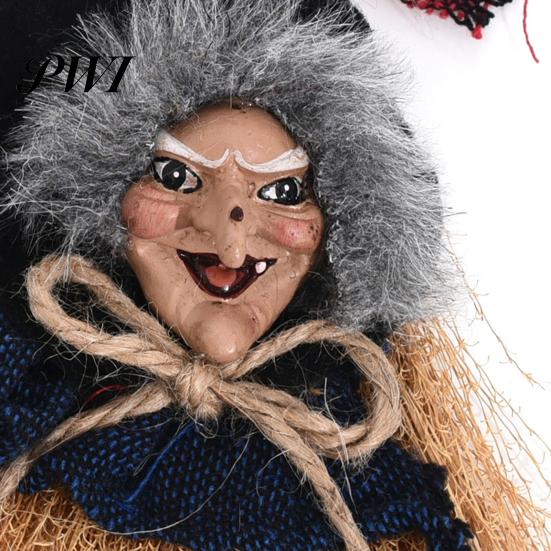 Halloween Witch Accessory Broom Pendant Vicious Creepy Old Woman Hanging Spooky Prop Hairy Haunted House Rag Door Window Decoration