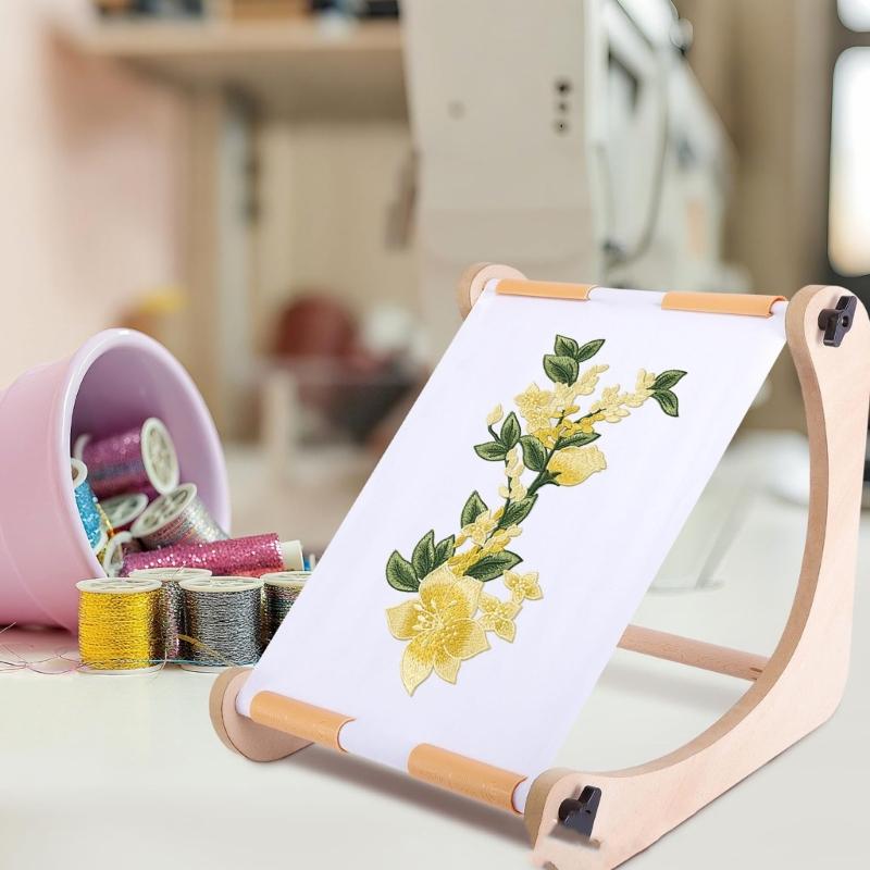 Регулируемая рама для вышивания с функцией прокрутки, деревянная рама для вышивания для шитья, рукоделия, работы с тканью
