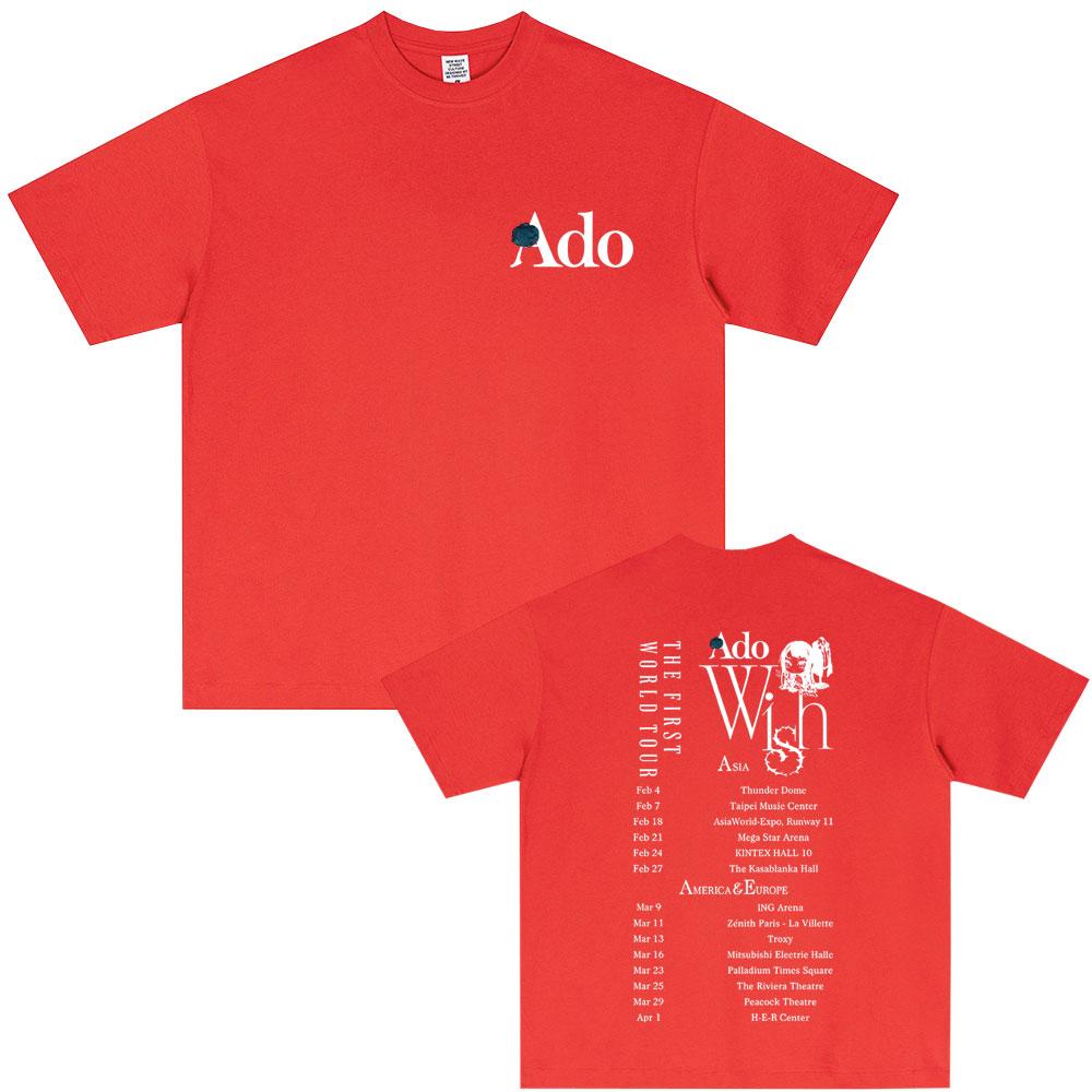 Hot Sale Ado World Tour 2025 Hibana Tshirt Unisex Women Fashion Oversized T Shirts Unisexs Casual Cotton Vintage Short Sleeve Tshirt