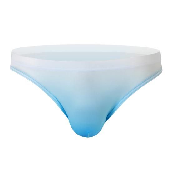 Мужские трусики, сексуальное нижнее белье, быстросохнущие градиентные цвета, дизайн с низкой талией, облегающие трусы для плавания, трусы