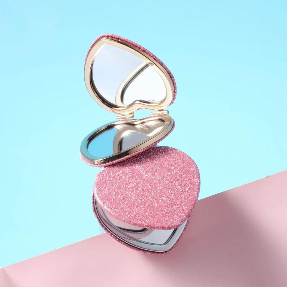 High Definition Heart Shape Makeup Mirror Double-Sided Vanity Mirrors Bathroom Living Room