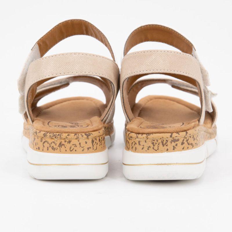 Двухцветные сандалии на липучке, стилизованная подошва, женские ROMIKA