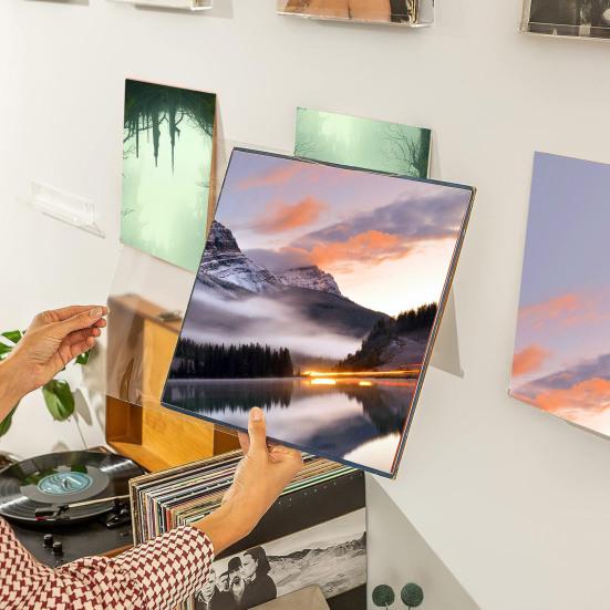 1 шт./6 шт. прозрачная акриловая виниловая полка для пластинок, настенное крепление, гладкий дисплей для музыкальных альбомов, плавающие полки, держатель для пластинок