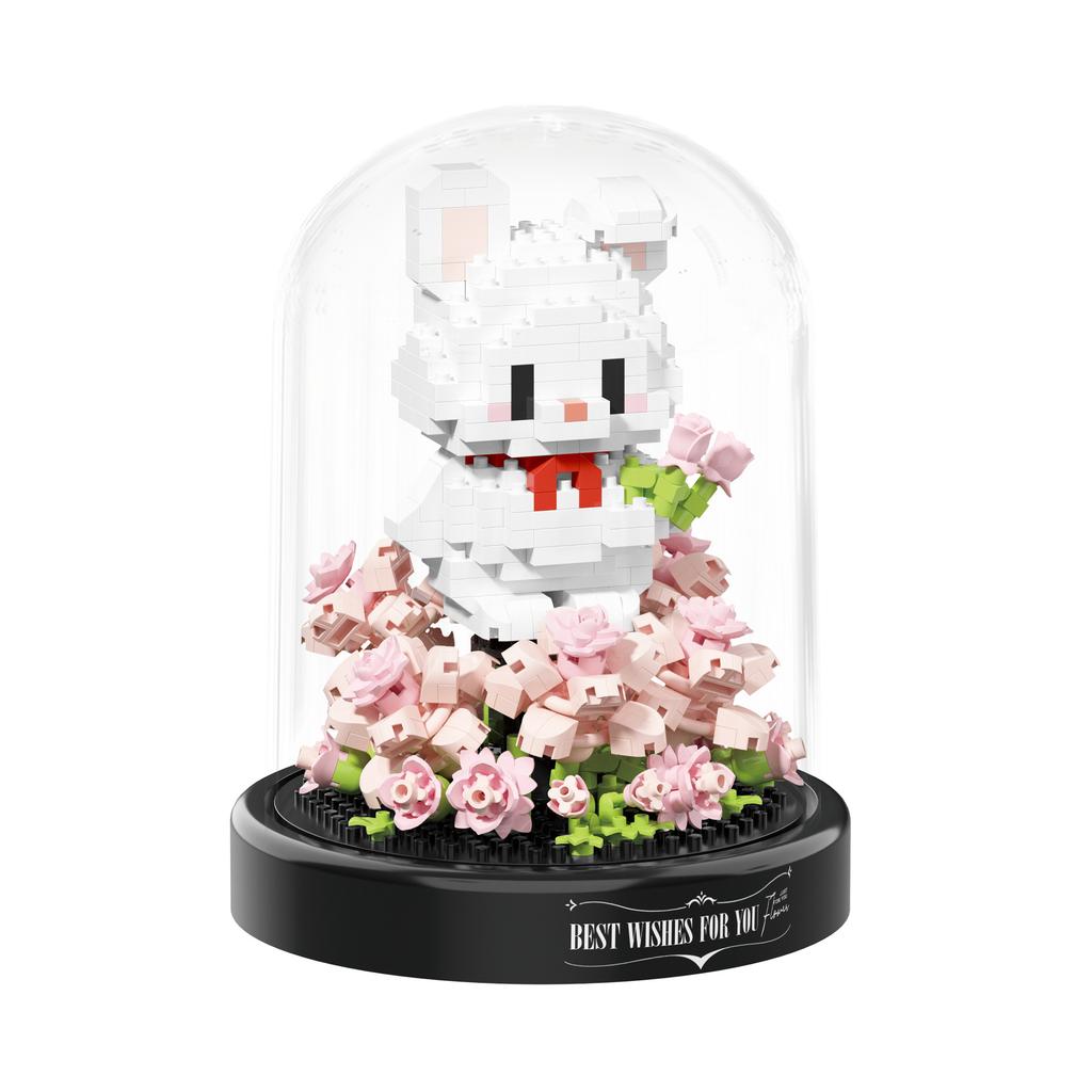 Cute Pet Dog/Rabbit/Bear Miniature Model Building Blocks Children Cartoon Animal Building Blocks Educational Toys Children GIF