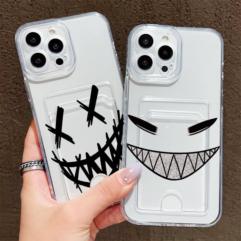 Card Slot Holder Silicone Wallet Pocket Case For iPhone 14 16 15 Max Infinix Note 30 Xiaomi 11T 13T 14T Samsung S23 S24 S25 Cover Clear Phone Bumper