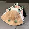 Зимняя панама мультяшный 3D дизайн лягушки утолщенная ветрозащитная теплая плюшевая шляпа рыбака женский аксессуар для активного отдыха