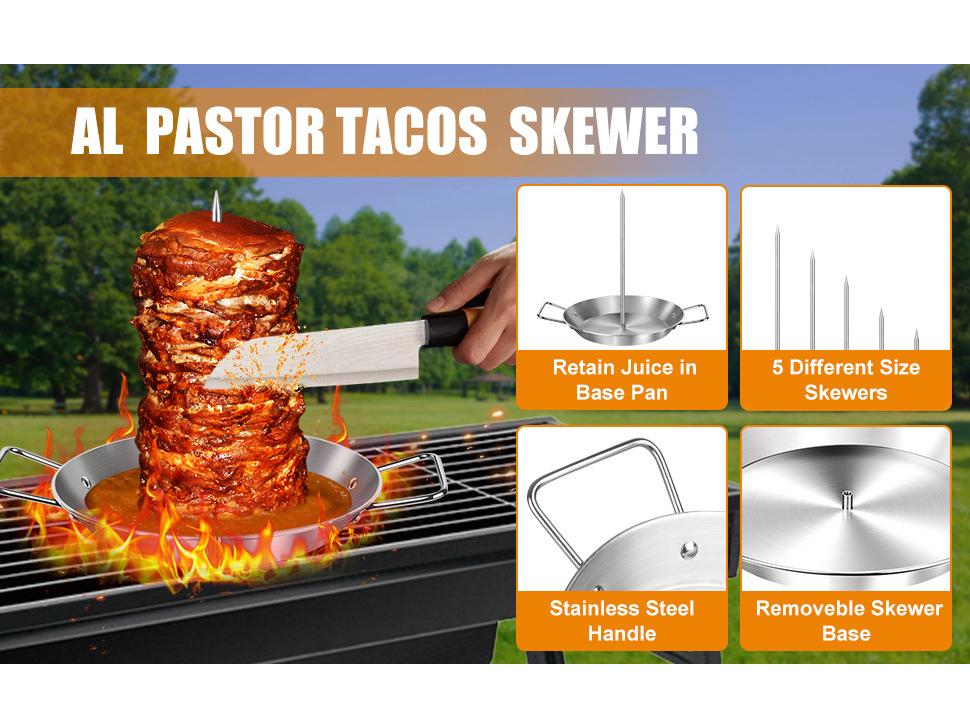 Вертикальный горшок для барбекю из нержавеющей стали с 3 съемными решетками и щеткой