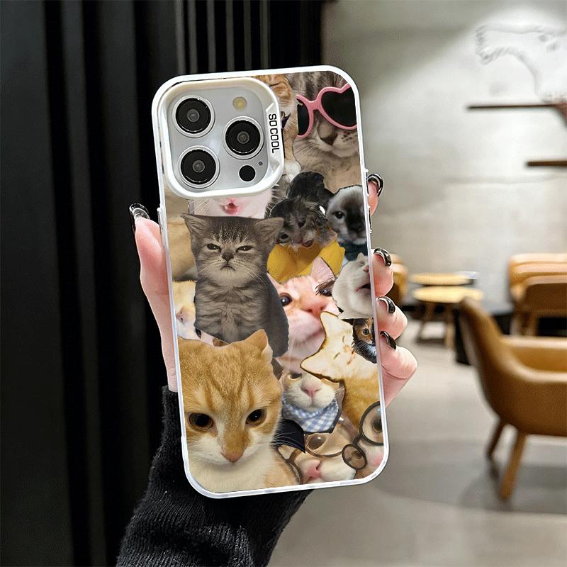 Чехлы для телефона с мемами про плачущих кошек, ударопрочные, для iPhone 17 Air 16 16E 15 Pro Max 14 Plus 13 Mini 12, задняя крышка, противоударный Fund