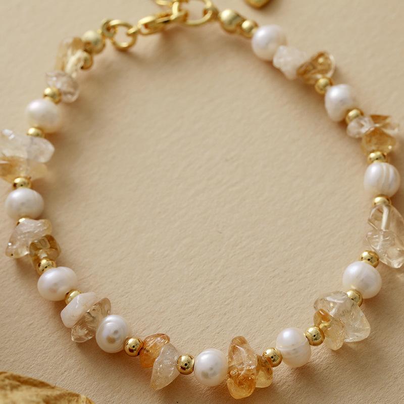 High-quality hot-selling natural stone crystal pearl handmade beaded bracelet Bohemian holiday bracelet Wenwan jewelry