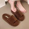 Модные женские меховые тапочки, повседневные балетки, модные шлепанцы из короткого плюша и замши, 2025, зимние, уютные шлепанцы с ремешком на пятке, женские слайды, Zapatos Mujer