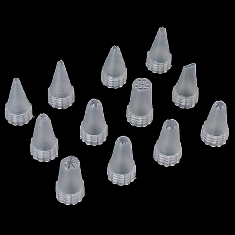 12Pcs/Set Plastic Icing Piping Cream Confectionery Nozzle Tips Cake Decor Tools