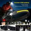 Headlamp LED Rechargeable Head Torch USB C Extremely Bright with 5 Light Modes 230 Degree Motion Sensor IPX4 Waterproof