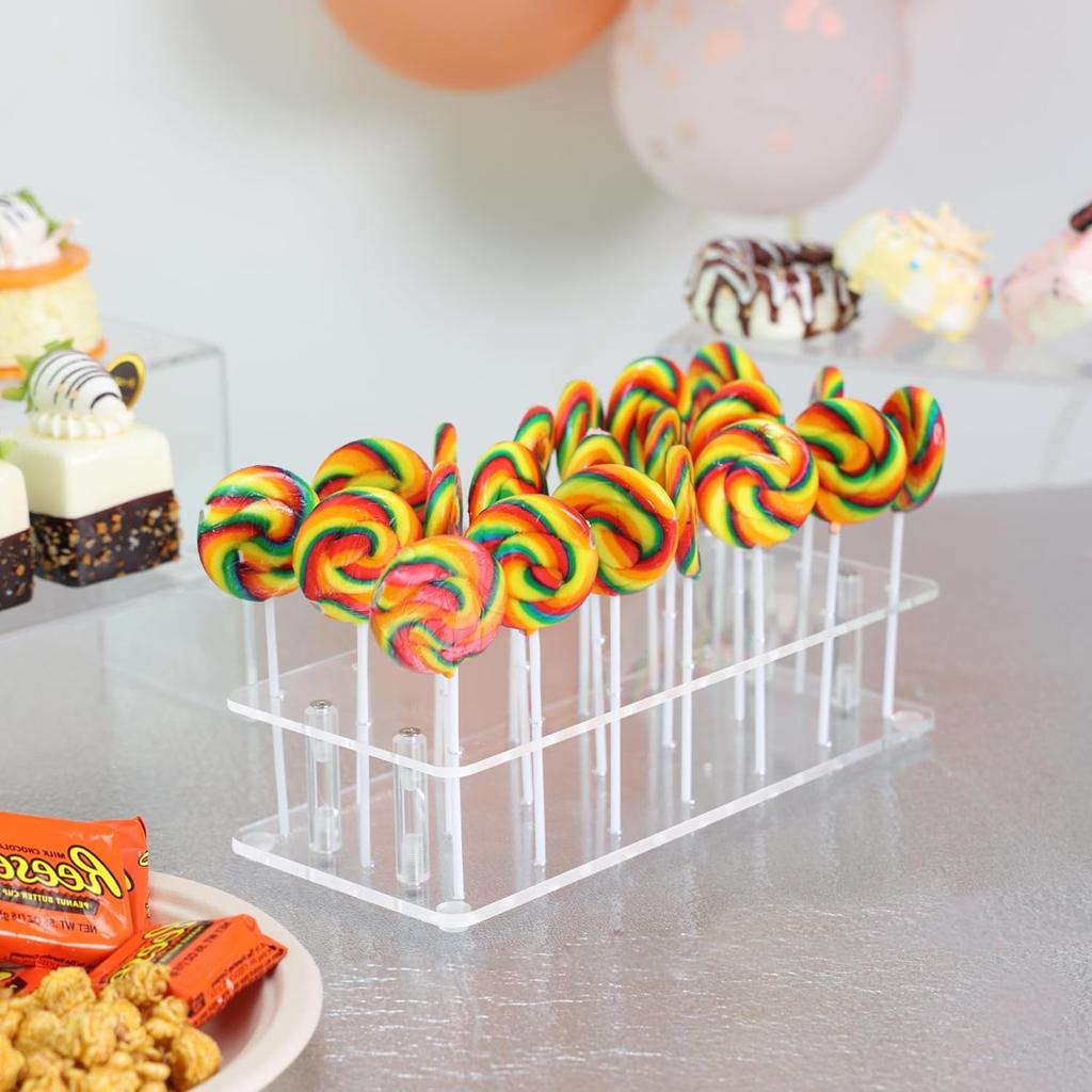 Акриловая подставка для кейк-попсов, 20/21 отверстие, прозрачный держатель для леденцов для свадеб, Рождества, дней рождения, Хэллоуина, конфетный декор