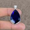 Blue Topaz Gemstone Handmade 925 Sterling Silver Jewelry Pendant 1.77" KKG-72